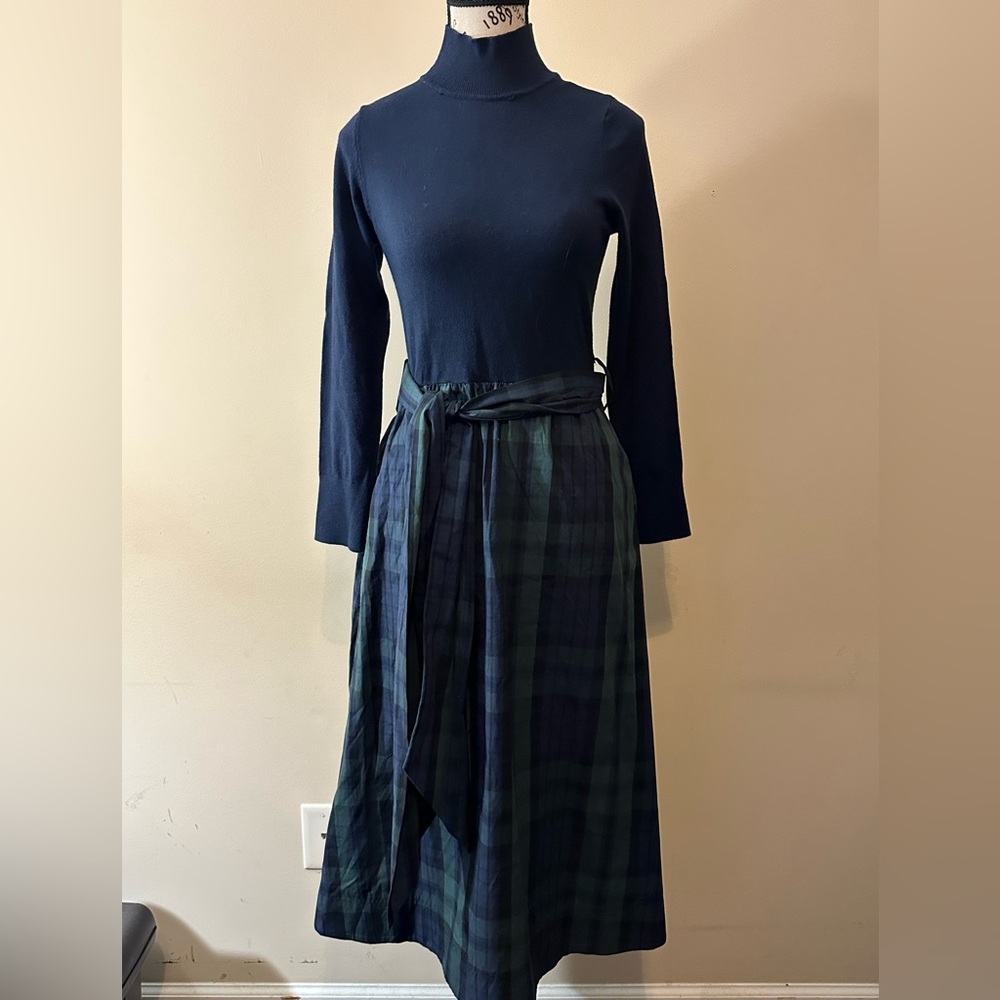 Dark blue plaid dress